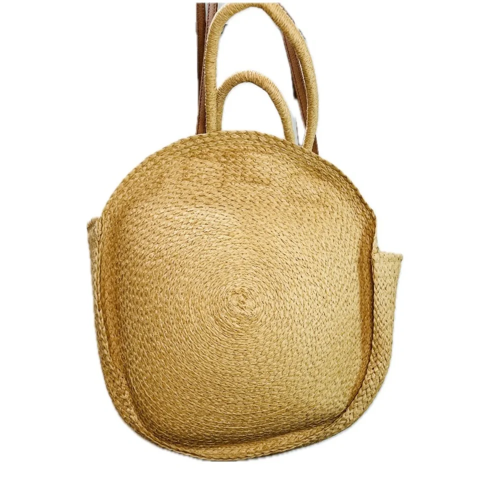 Round Woven Straw Purse Shoulder Bag Boho Summer bag